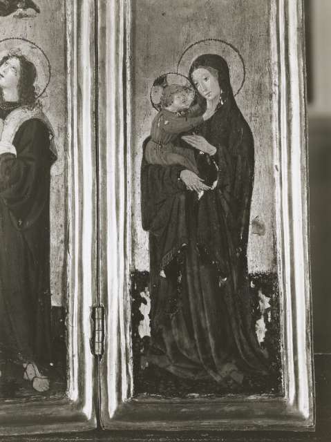 Anonimo — Paolo di Dono - sec. XV - Madonna con Bambino — particolare